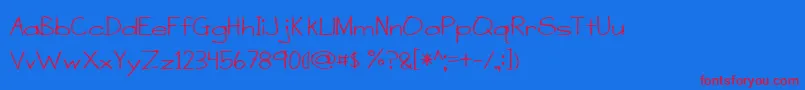 BmdASensibleArmadillo Font – Red Fonts on Blue Background