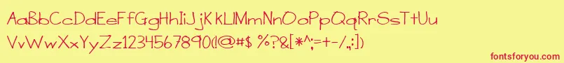 BmdASensibleArmadillo Font – Red Fonts on Yellow Background