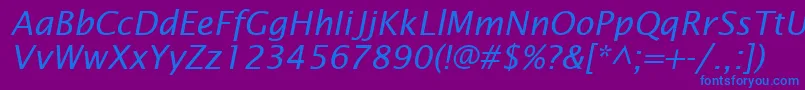 InsightSansSsiItalic Font – Blue Fonts on Purple Background