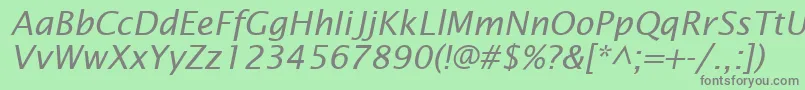 フォントInsightSansSsiItalic – 緑の背景に灰色の文字