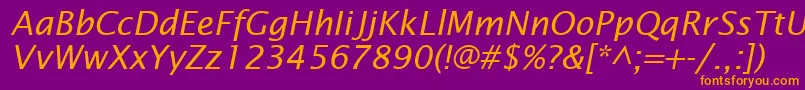 InsightSansSsiItalic Font – Orange Fonts on Purple Background