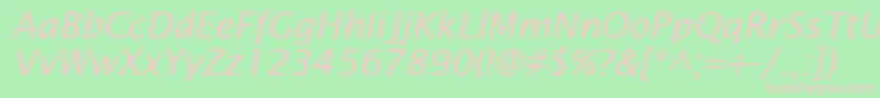 InsightSansSsiItalic Font – Pink Fonts on Green Background