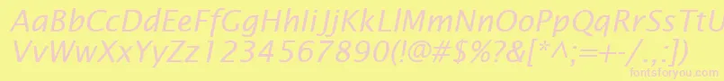 InsightSansSsiItalic Font – Pink Fonts on Yellow Background