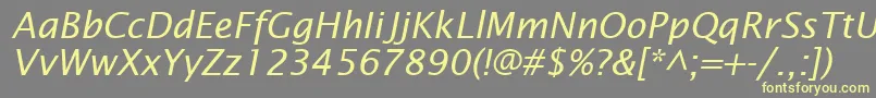 フォントInsightSansSsiItalic – 黄色のフォント、灰色の背景