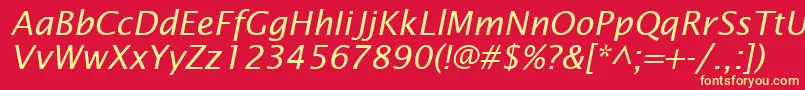 InsightSansSsiItalic Font – Yellow Fonts on Red Background