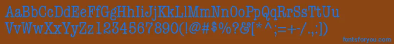 Шрифт KeyboardCondensedaltSsiCondensedAlternate – синие шрифты на коричневом фоне