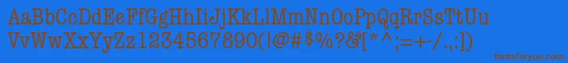 Шрифт KeyboardCondensedaltSsiCondensedAlternate – коричневые шрифты на синем фоне