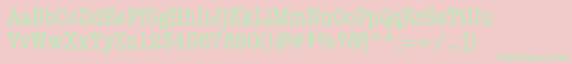 フォントKeyboardCondensedaltSsiCondensedAlternate – ピンクの背景に緑の文字