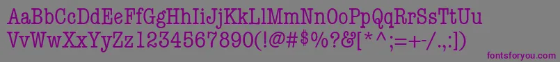 Шрифт KeyboardCondensedaltSsiCondensedAlternate – фиолетовые шрифты на сером фоне