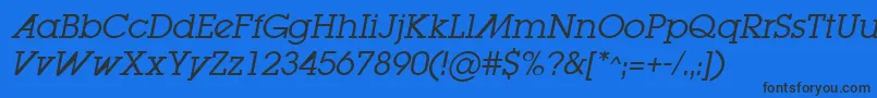 LugabookadBookOblique Font – Black Fonts on Blue Background