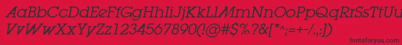 LugabookadBookOblique Font – Black Fonts on Red Background