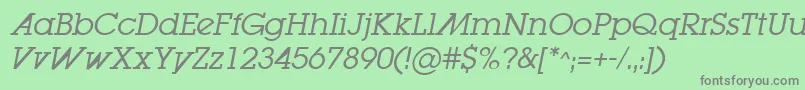 LugabookadBookOblique Font – Gray Fonts on Green Background