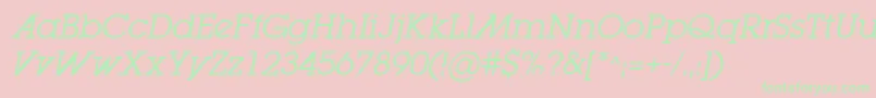 LugabookadBookOblique Font – Green Fonts on Pink Background