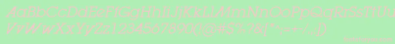 LugabookadBookOblique Font – Pink Fonts on Green Background