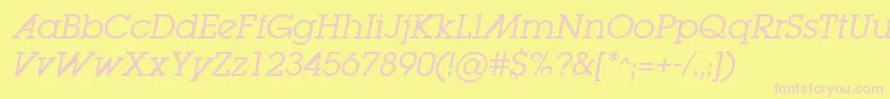 LugabookadBookOblique Font – Pink Fonts on Yellow Background