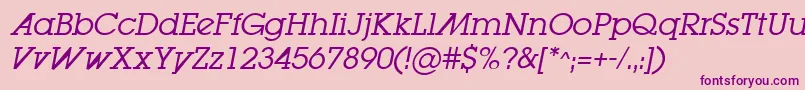 LugabookadBookOblique Font – Purple Fonts on Pink Background