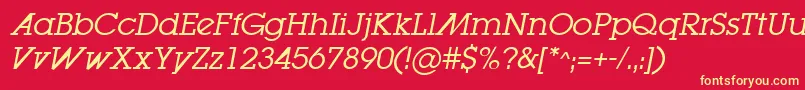 LugabookadBookOblique Font – Yellow Fonts on Red Background