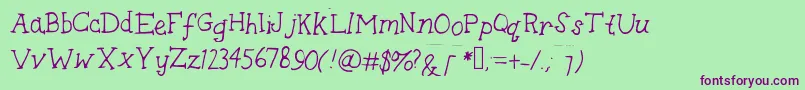 SausageBiscuit Font – Purple Fonts on Green Background