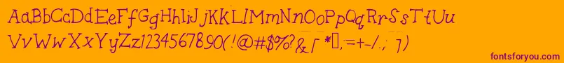 SausageBiscuit Font – Purple Fonts on Orange Background