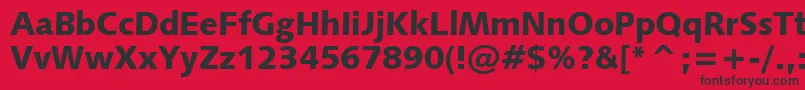 Humanist531BlackBt Font – Black Fonts on Red Background