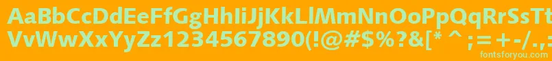 Humanist531BlackBt Font – Green Fonts on Orange Background