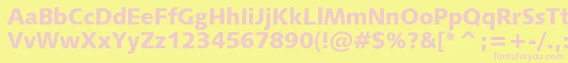 Humanist531BlackBt Font – Pink Fonts on Yellow Background