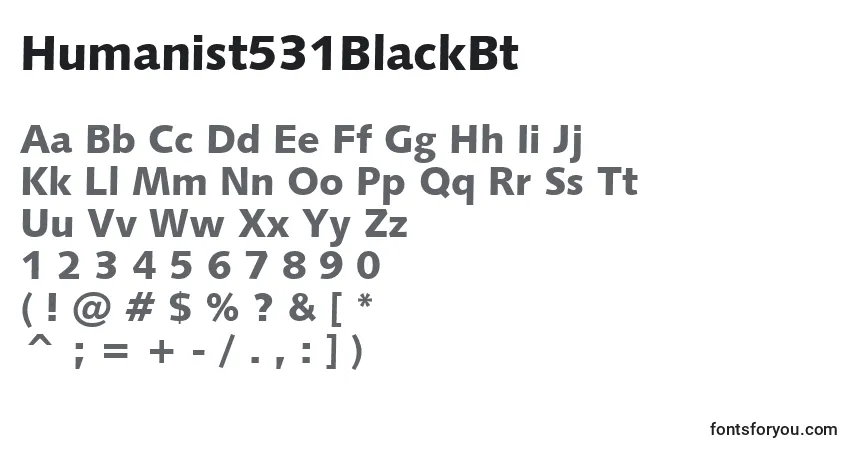 characters of humanist531blackbt font, letter of humanist531blackbt font, alphabet of  humanist531blackbt font