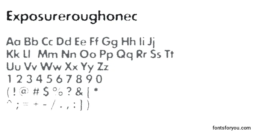 Schriftart Exposureroughonec – Alphabet, Zahlen, spezielle Symbole