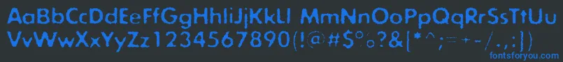 フォントExposureroughonec – 黒い背景に青い文字
