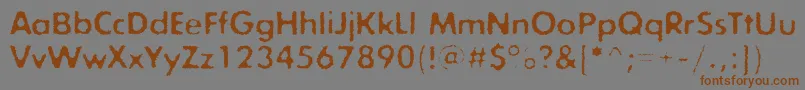 フォントExposureroughonec – 茶色の文字が灰色の背景にあります。