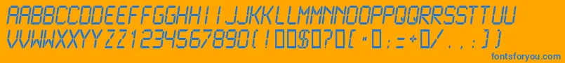 Lcdmono2Normal Font – Blue Fonts on Orange Background
