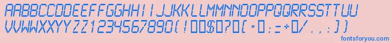 Lcdmono2Normal Font – Blue Fonts on Pink Background