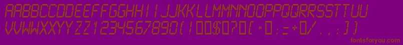 Lcdmono2Normal Font – Brown Fonts on Purple Background
