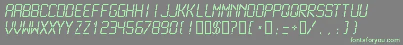 Lcdmono2Normal Font – Green Fonts on Gray Background