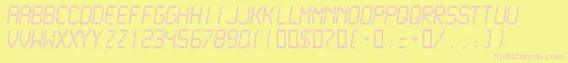 Lcdmono2Normal Font – Pink Fonts on Yellow Background