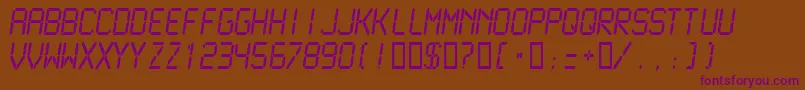 Lcdmono2Normal Font – Purple Fonts on Brown Background