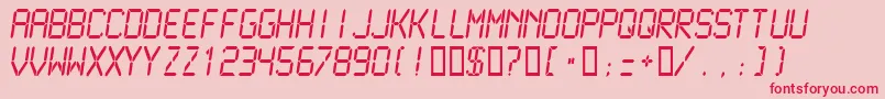 Lcdmono2Normal-Schriftart – Rote Schriften auf rosa Hintergrund