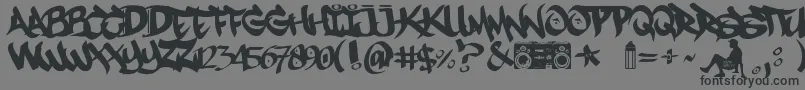 フォントMestizosUnidosUrbanHookupz – 黒い文字の灰色の背景