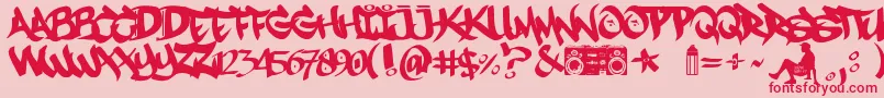 MestizosUnidosUrbanHookupz Font – Red Fonts on Pink Background