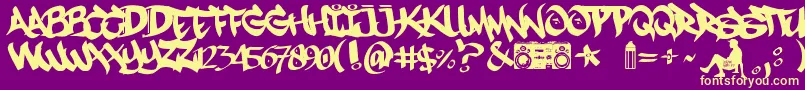 MestizosUnidosUrbanHookupz Font – Yellow Fonts on Purple Background