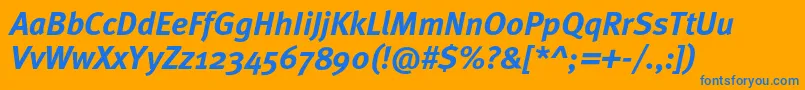 MetaboldcItalic Font – Blue Fonts on Orange Background