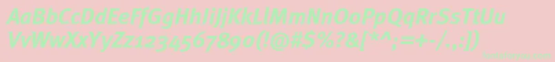 MetaboldcItalic Font – Green Fonts on Pink Background