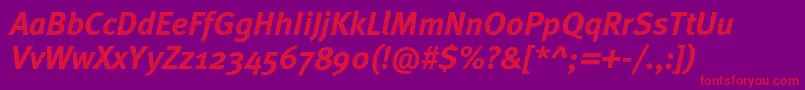 MetaboldcItalic Font – Red Fonts on Purple Background