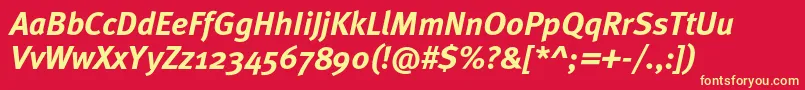 MetaboldcItalic Font – Yellow Fonts on Red Background