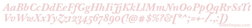 BaskervilleTenProBoldItalic Font – Pink Fonts on White Background