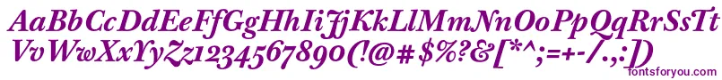 BaskervilleTenProBoldItalic Font – Purple Fonts on White Background