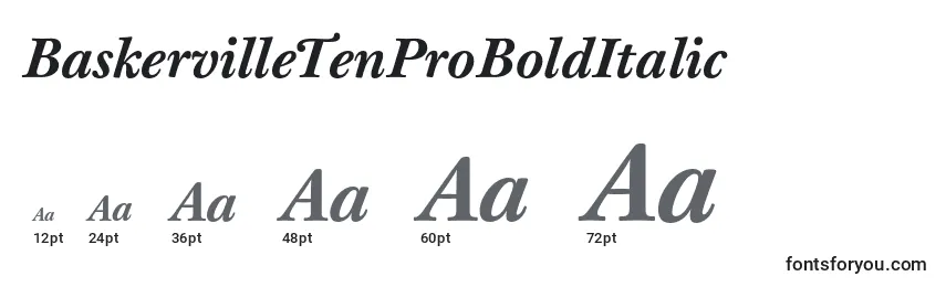 BaskervilleTenProBoldItalic Font Sizes