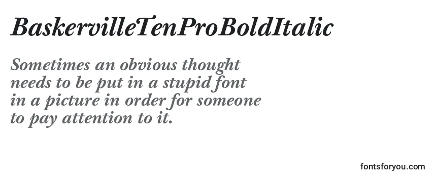 Review of the BaskervilleTenProBoldItalic Font