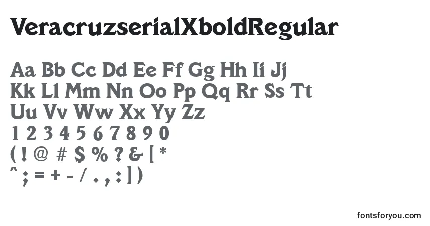 Schriftart VeracruzserialXboldRegular – Alphabet, Zahlen, spezielle Symbole