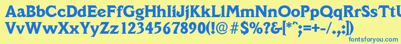 VeracruzserialXboldRegular Font – Blue Fonts on Yellow Background